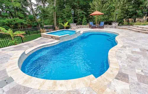 Leisure Pools Riviera fiberglass swimming pool